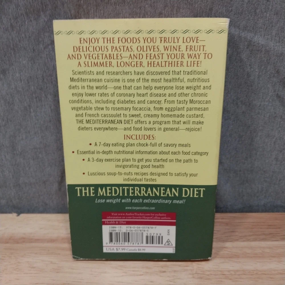 The Mediterranean Diet Clouther Paperback Book Health Nutrition Harper Tan